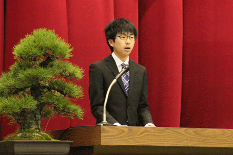 「山形大学YU Do Best奨学金」奨学生代表の長岡敬太さんの画像