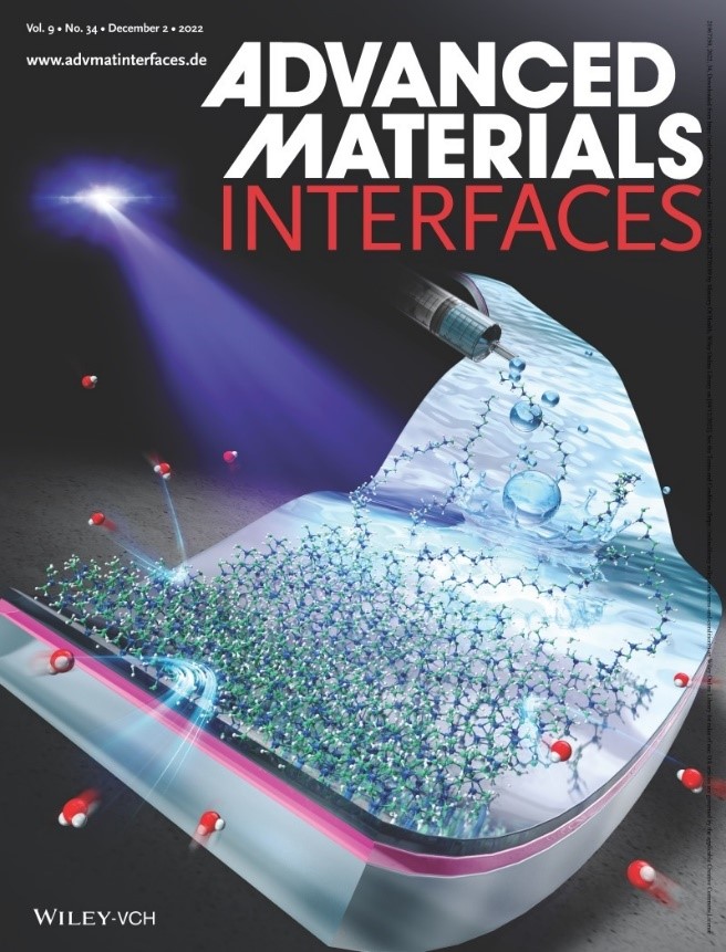 掲載された論文（Adv. Mat. Interfaces）のカバー・ピクチャーの画像