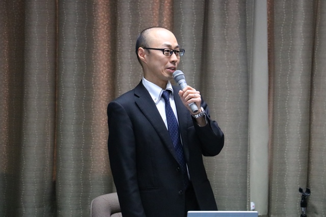 科研費の動向について講演した日本学術振興会の中山亮課長の画像