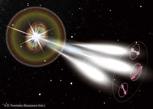 ガンマ線バーストのイメージ図<br>　(提供：金沢大学 米徳大輔教授)の画像