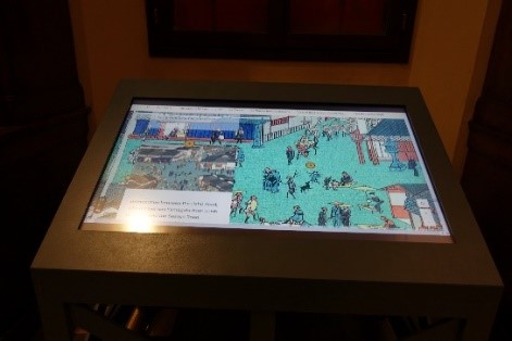 タッチパネル（浮世絵の細部を拡大など）の画像