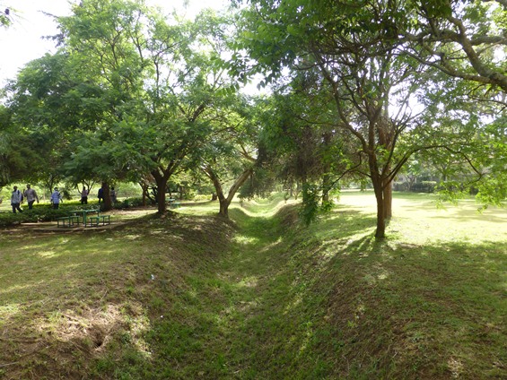 排水のためにキャンパス内に掘られた溝（２）の画像