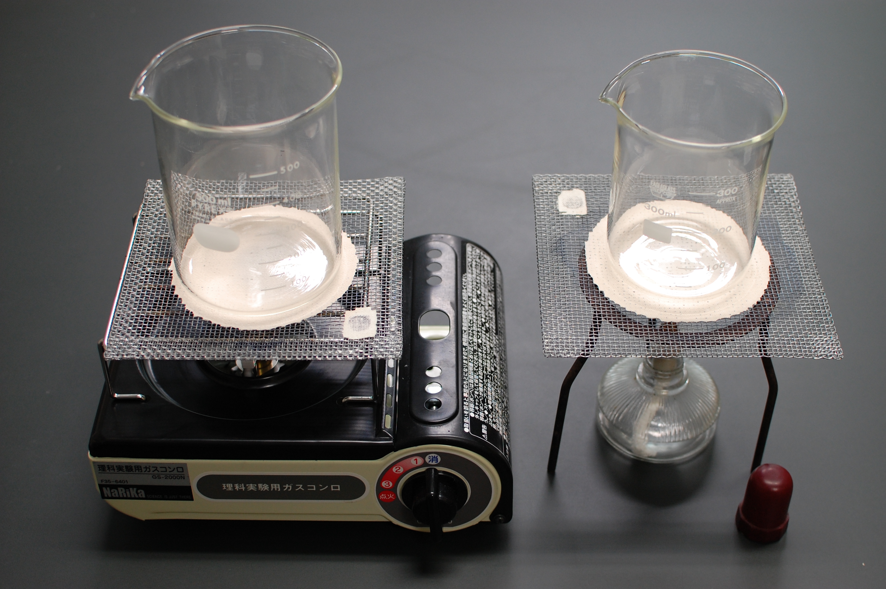 理科実験で使用する加熱器具の変化の画像