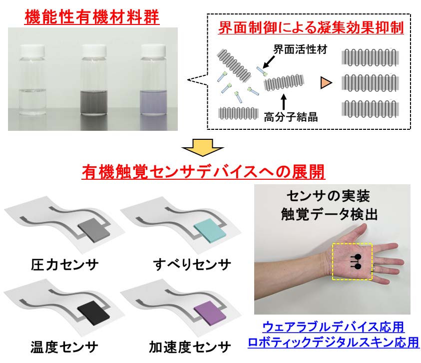 図2. 化学的な凝集効果の抑制とそのデジタルスキン応用の画像