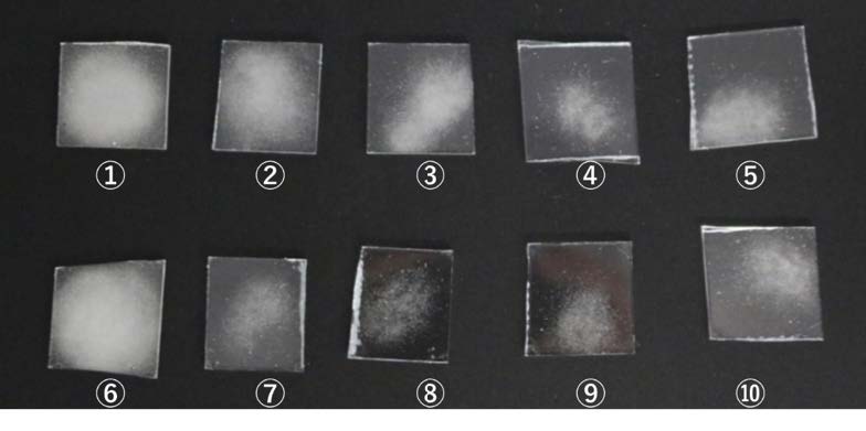 図1：模擬⽉砂（レゴリス）が付着したサンプル写真の画像