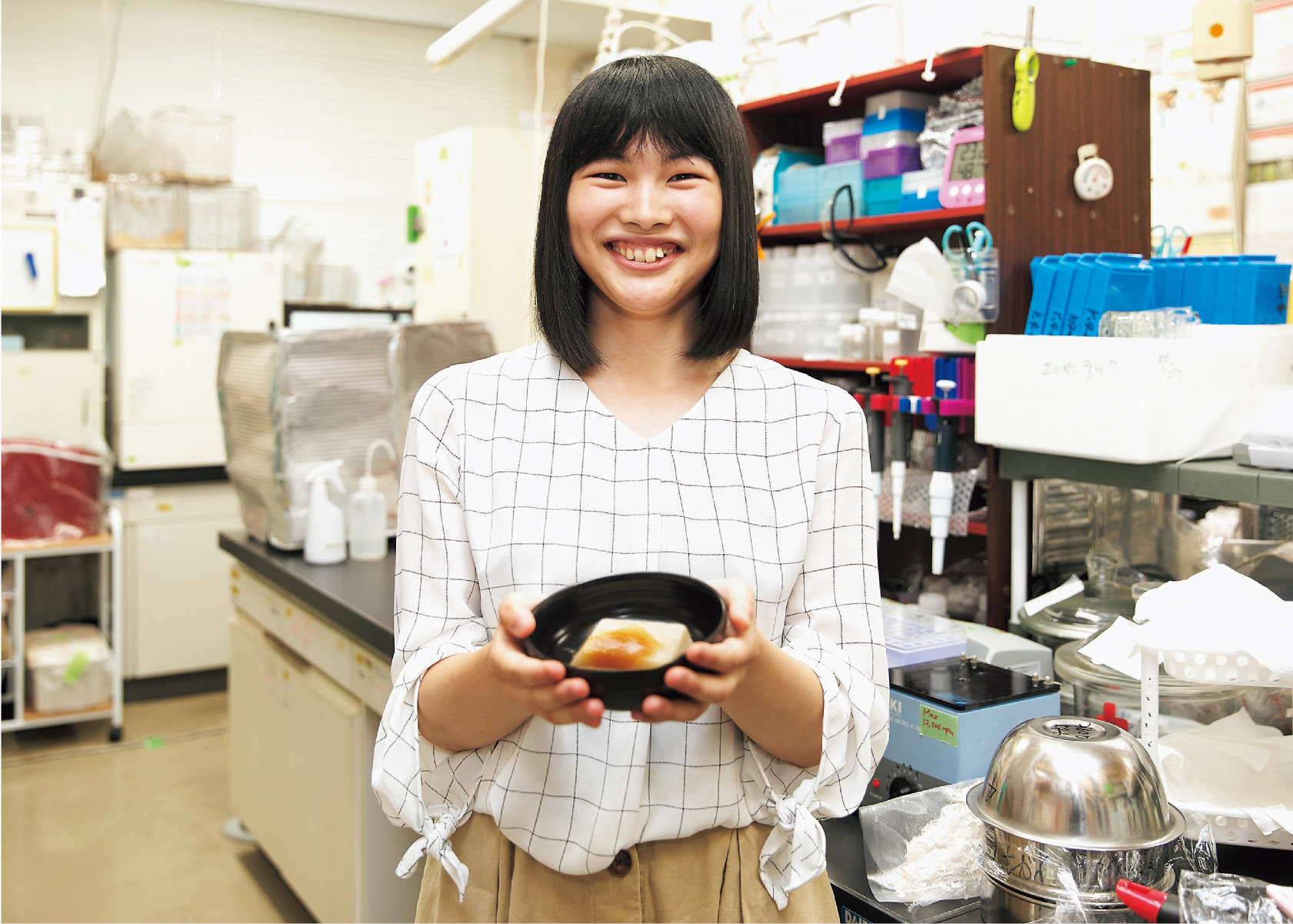 玄米豆腐を考案、編入生が学部生で論文出版の快挙。