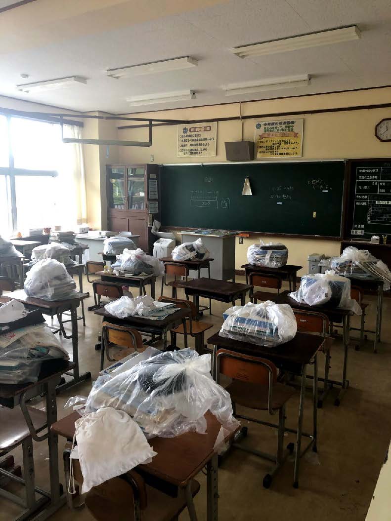 解体前の浪江中学校のとある教室（2020年7月25日「学校の歴史残し」にて撮影）の画像