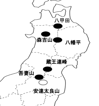 図１　樹氷（アイスモンスター）の分布の画像