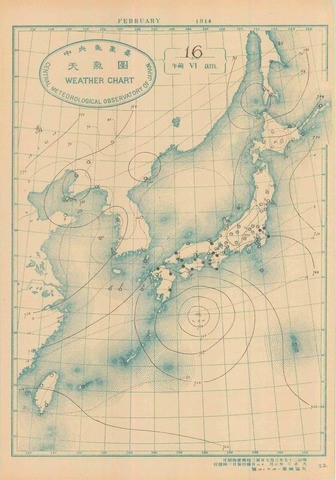 図３ 1914年2月16日の天気図の画像
